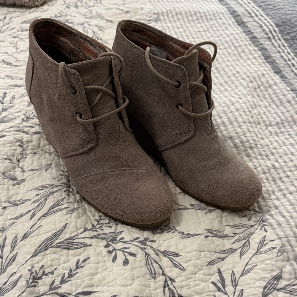 Toms Taupe Ankle Booties